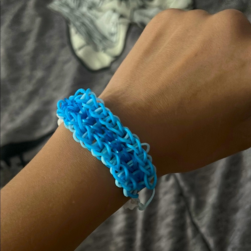 Blue and White Woven Bracelet